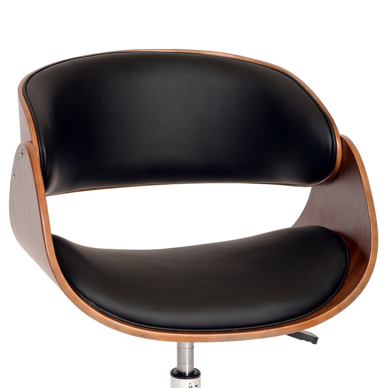 Armen Living Julian Modern Faux Leather Office Chair in Black gallery