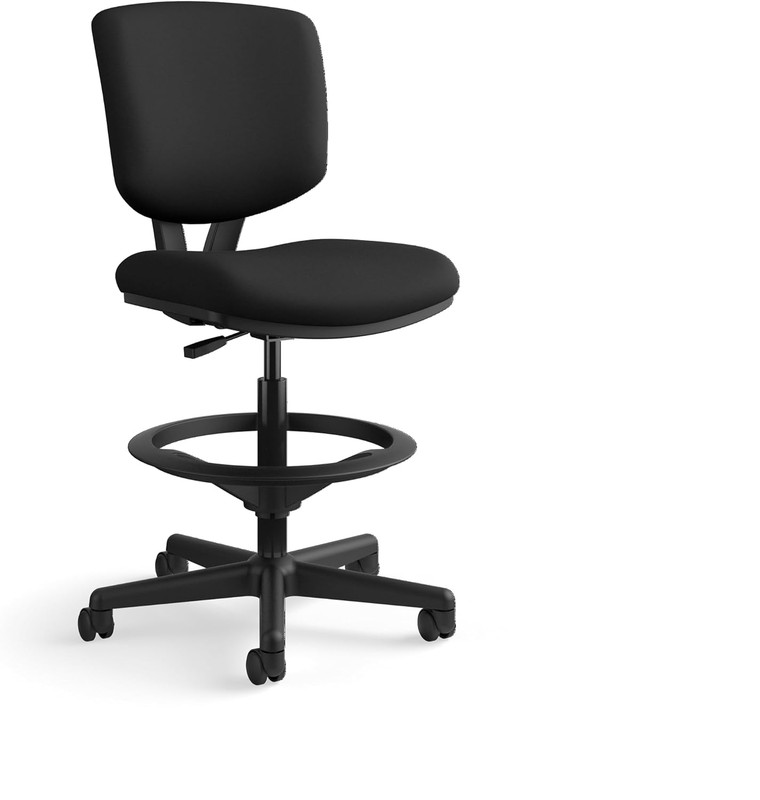 Volt Standing Desk Chair with Footring, Armless Ergonomic Task Stool with Center