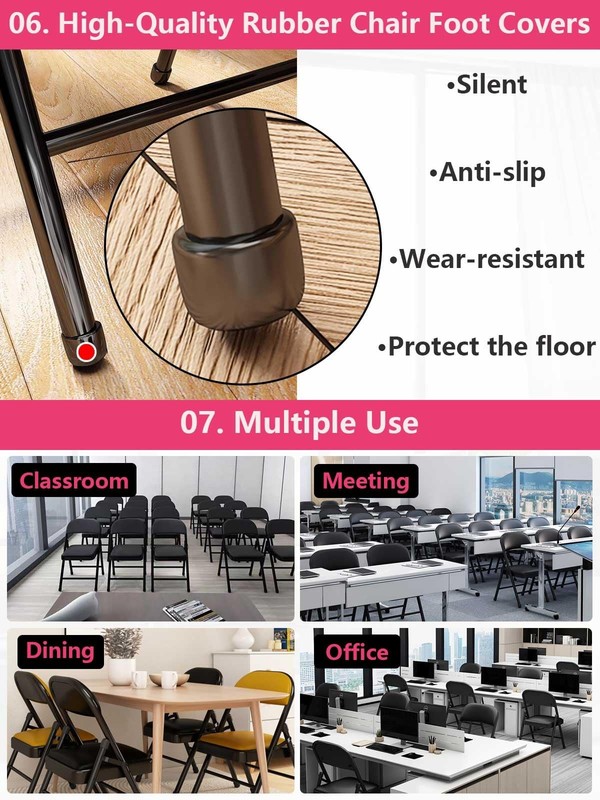 KAOCHA 1 Pack Bulk Folding Chairs with Padded 1 pack, Black Pu Leather gallery