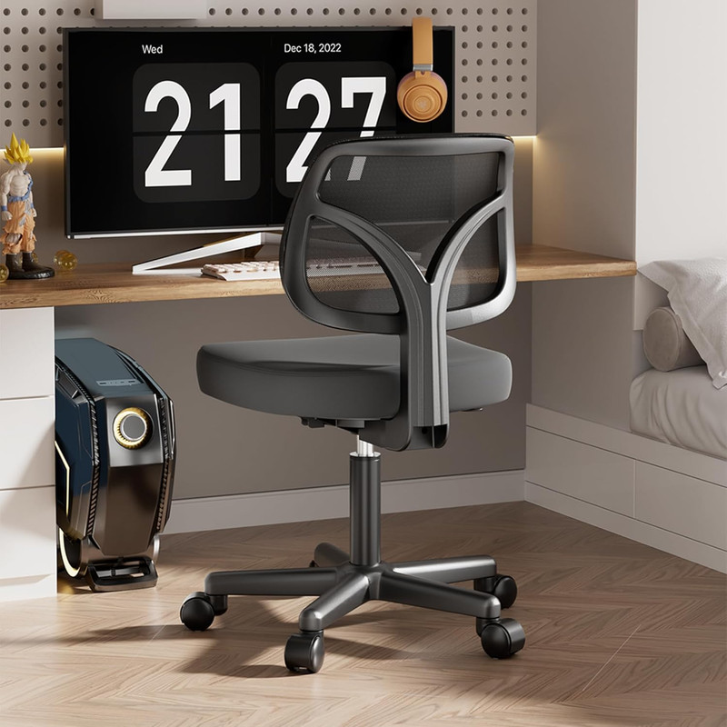 Small Office Desk Chair, Ergonomic Adjustable Home Office Swivel Chairs with Whe