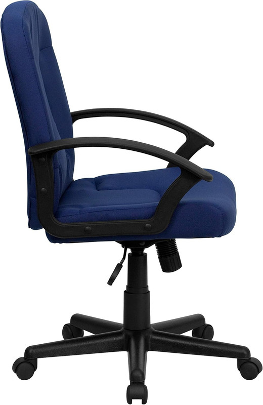 Garver Mid-Back Navy Fabric Executive Swivel Office Chair with Nylon Arms gallery