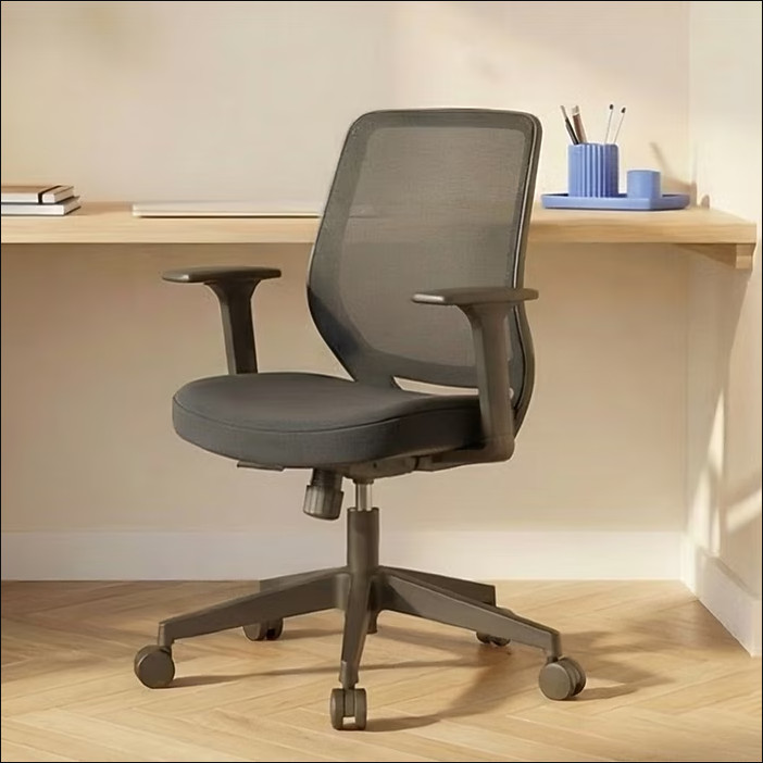 Staples Essentials Ergonomic Office Task Chair Black Fabric Swivel Adjustable