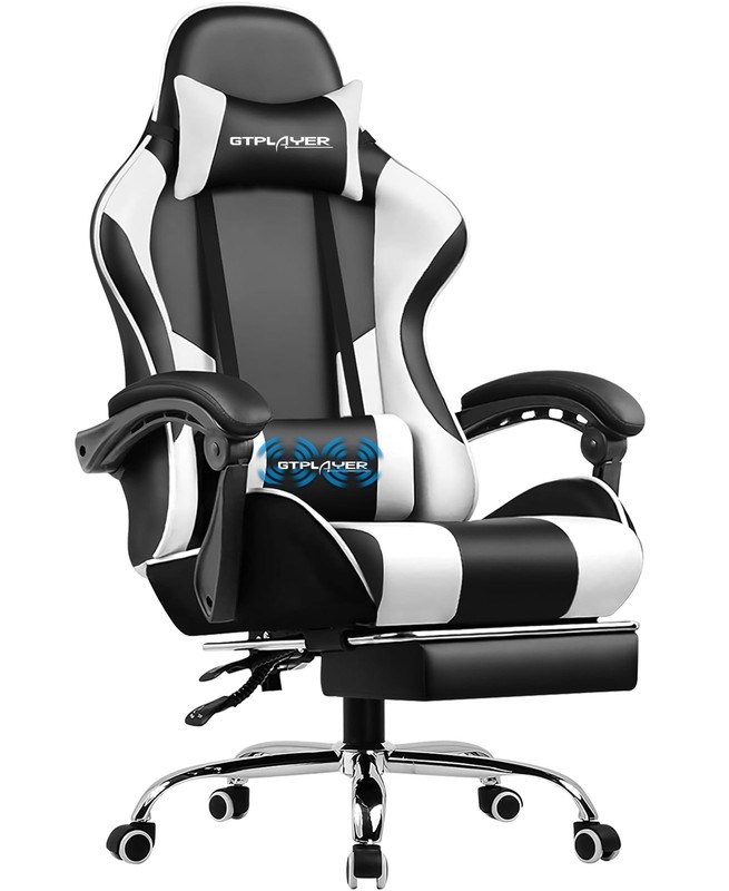 Gaming Chair, Computer Chair with Footrest and Lumbar Support, Height Adjusta…