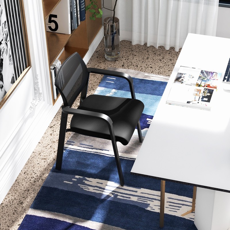 Set of 8 Conference Chairs Stackable Office Guest Mesh Chairs for Waiting Room gallery