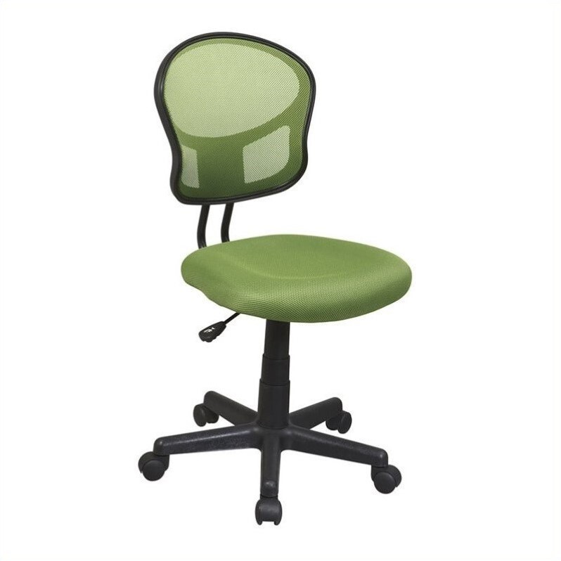 OSP Home Furnishings Mesh Task Office Chair in Green Fabric
