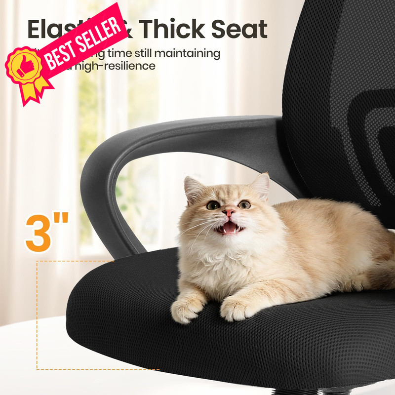 OLIXIS Office Desk Chair - Ergonomic Mid Back with Lumbar 1 Pack, Black gallery