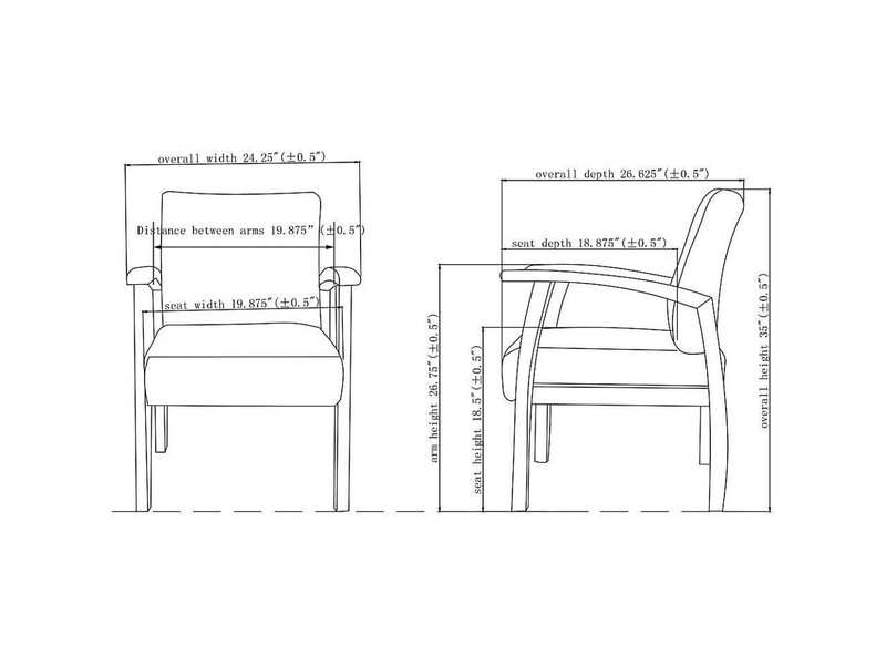 Lorell Guest Chairs 24"x25"x35-1/2" Charcoal/Espresso frame 68555 gallery