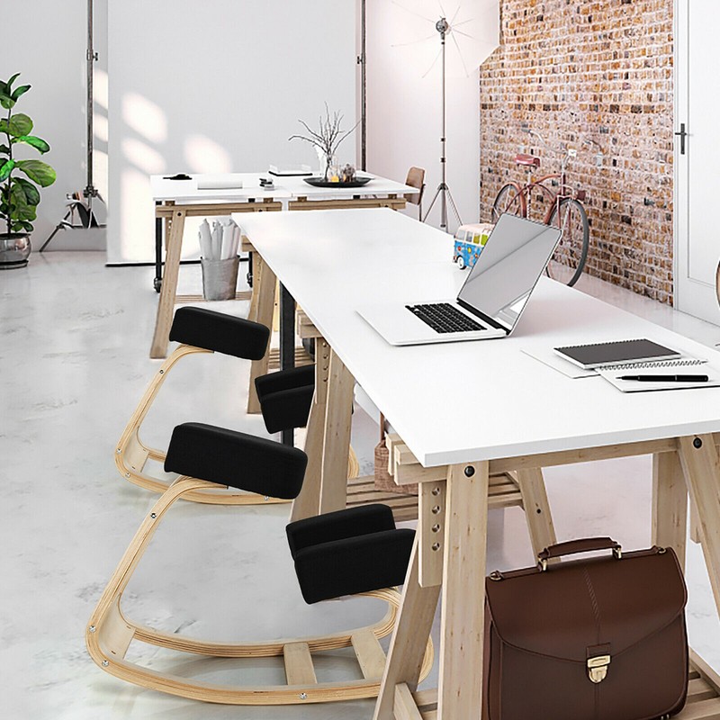 Ergonomic Kneeling Chair Rocking Stool Upright Posture Office Furniture Black gallery