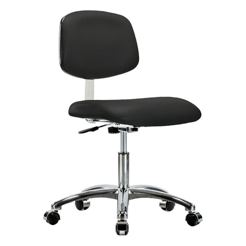 GRAINGER APPROVED CR Vinyl Chair Chrome,Desk,Cast,Blk 358G41