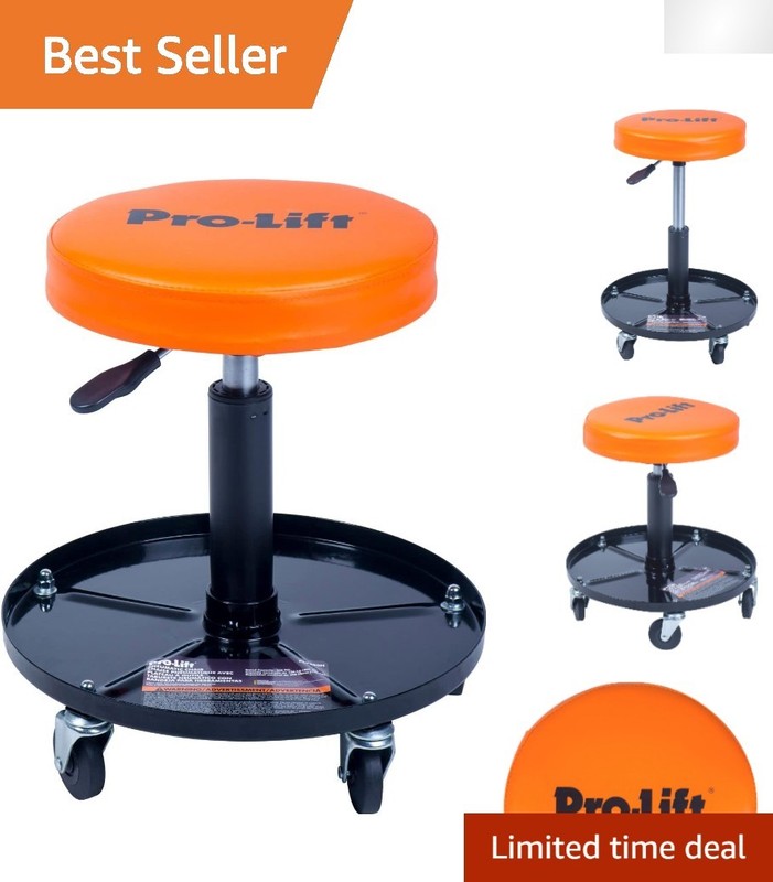 PL9300H Pneumatic Creeper Stool – Adjustable Garage Chair with Tool Tray
