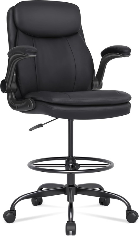 Misolant Drafting Chair, Tall Office Chair for Standing Desk, High Leather Execu