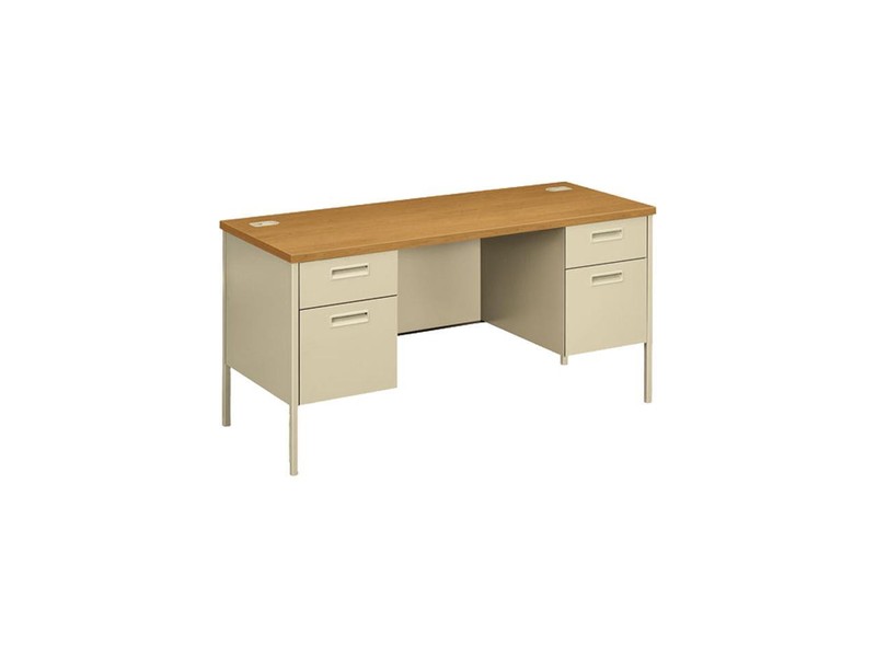 HON P3231CL Metro Series Kneespace Credenza, 60w x 24d x 29-1/2h, Harvest/Putty