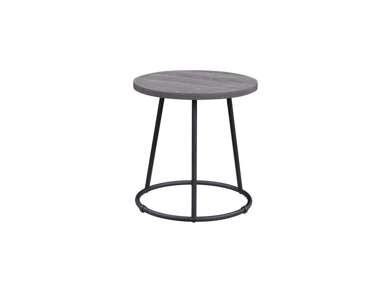 Lorell End Table, Round, Steel Base, 19"x19-3/4" , WCharcoal (LLR16262)