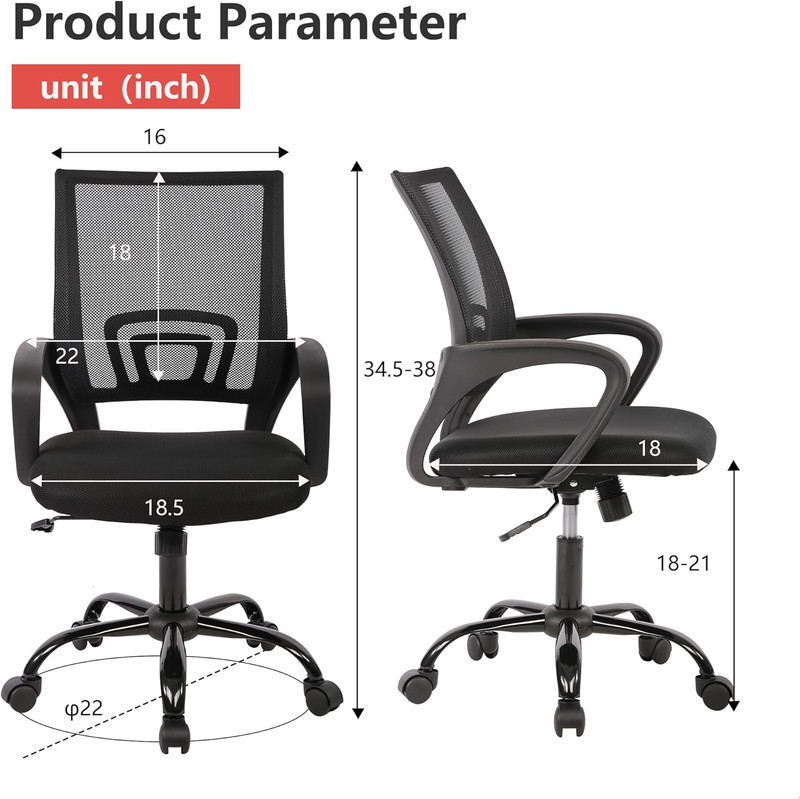 Affordable Ergonomic Office Chair with Lumbar Support - Adjustable & Comfortable gallery