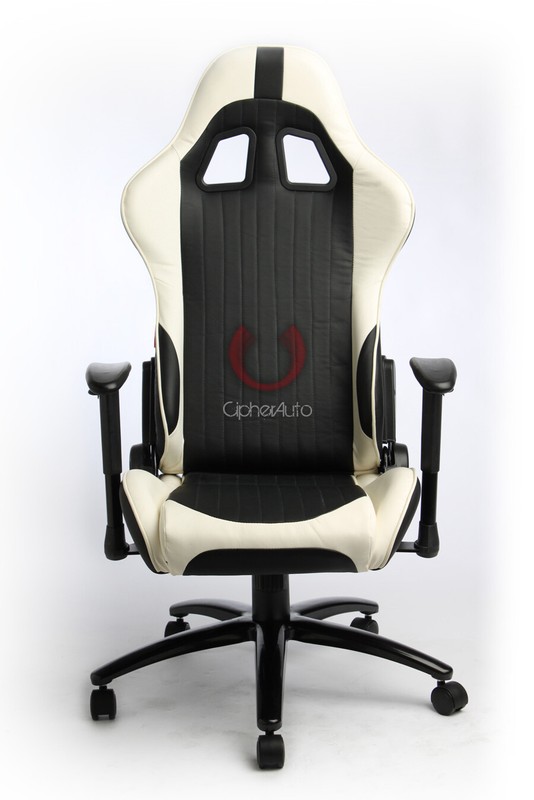 Cipher Auto Office Racing Seat -Black & white Leatherette - Single
