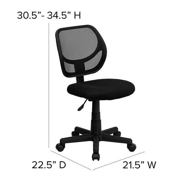 Flash Furniture Neri Armless Ergonomic Mesh Swivel Low Back Task Office Chair gallery