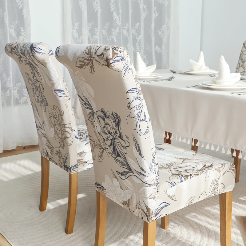 FORCHEER Chair Covers for Dining Room Set of 4 Elegant 4PC, Flowers gallery