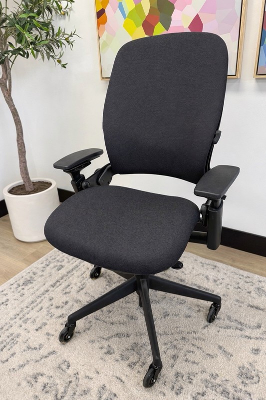 Steelcase Leap V2 Office Task Chair Black Charcoal Fabric