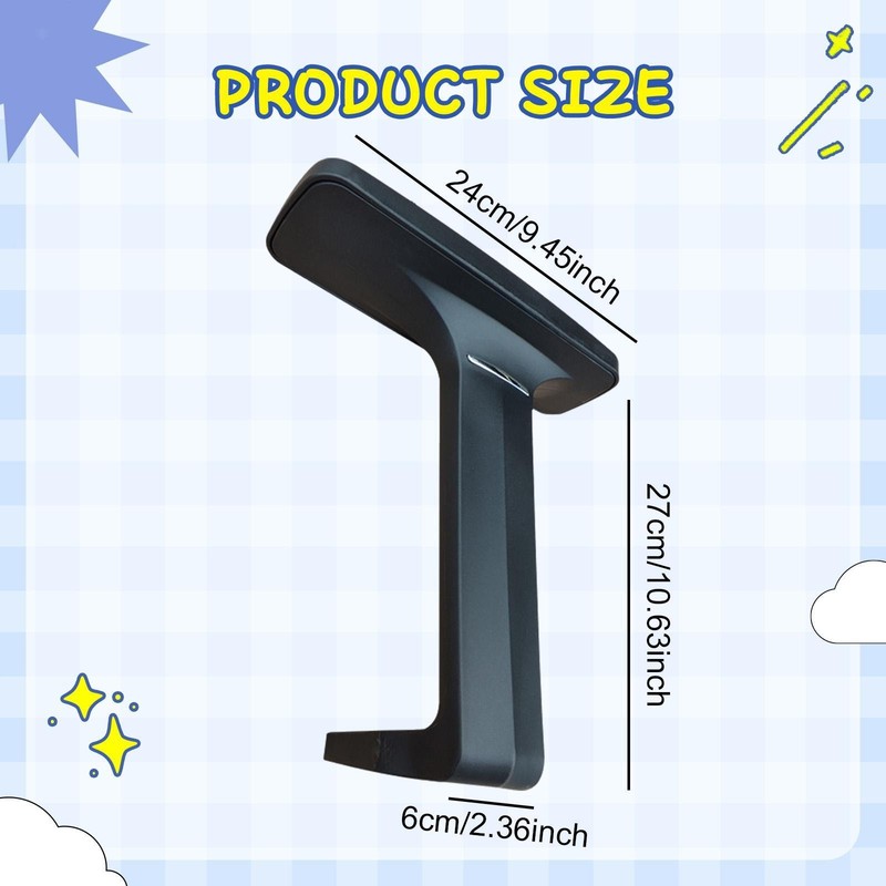 2x Office Chair Armrests Arm Rests Universal Replacement Lightweight Ergonomic gallery