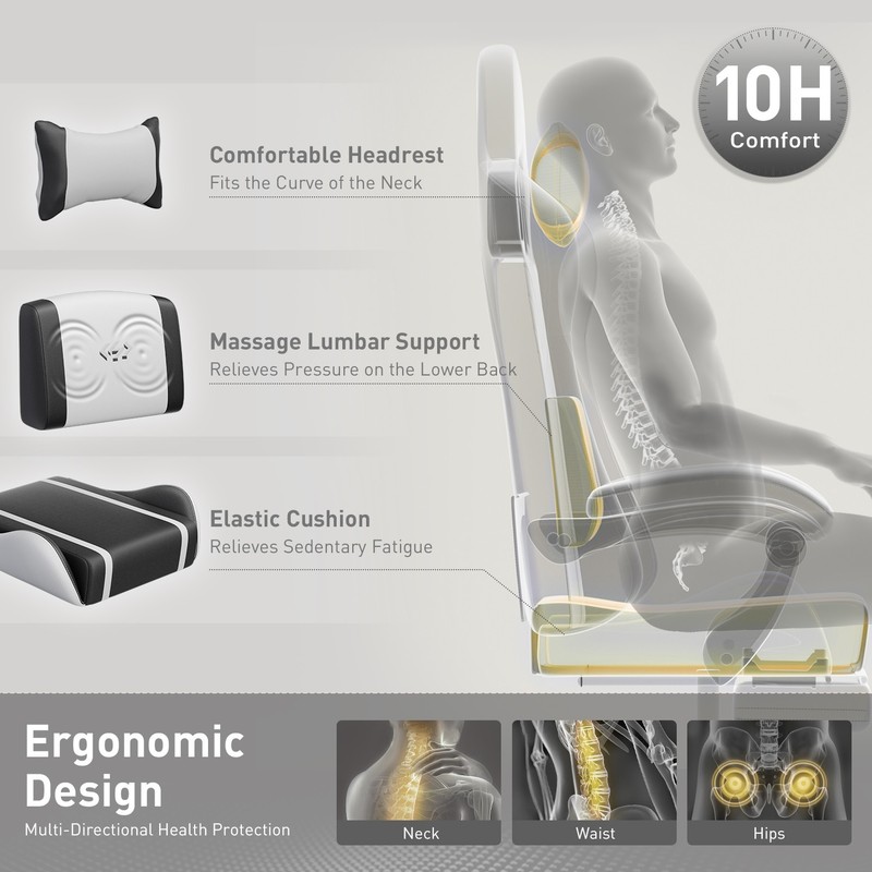 Ergonomic Gaming Chair with Footrest, Computer Chair with Headrest, Office Chair gallery