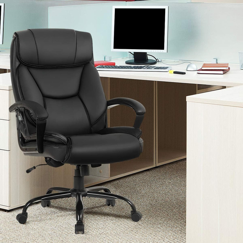 500 Lbs Big and Tall Office Chair, Massage Executive Chair W/ 6 Vibrating Points gallery