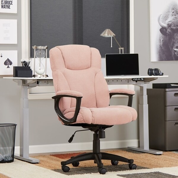 Serta Connor Executive Layered Office Chair Microfiber – Pink