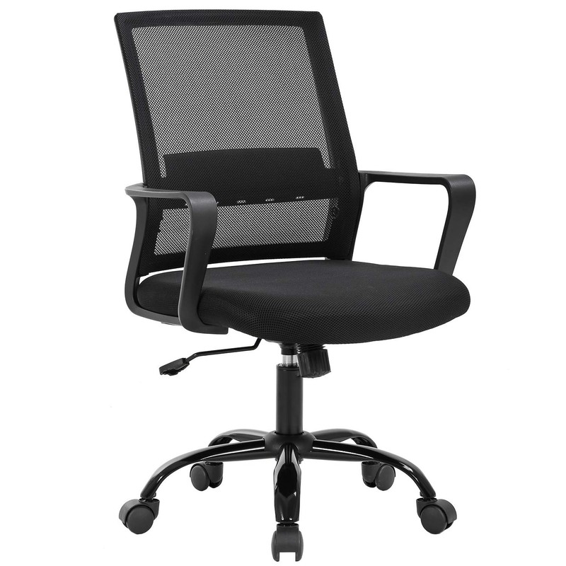 BestOffice Swivel Rolling Computer Chair Executive Lumbar 1 Pcs, Black