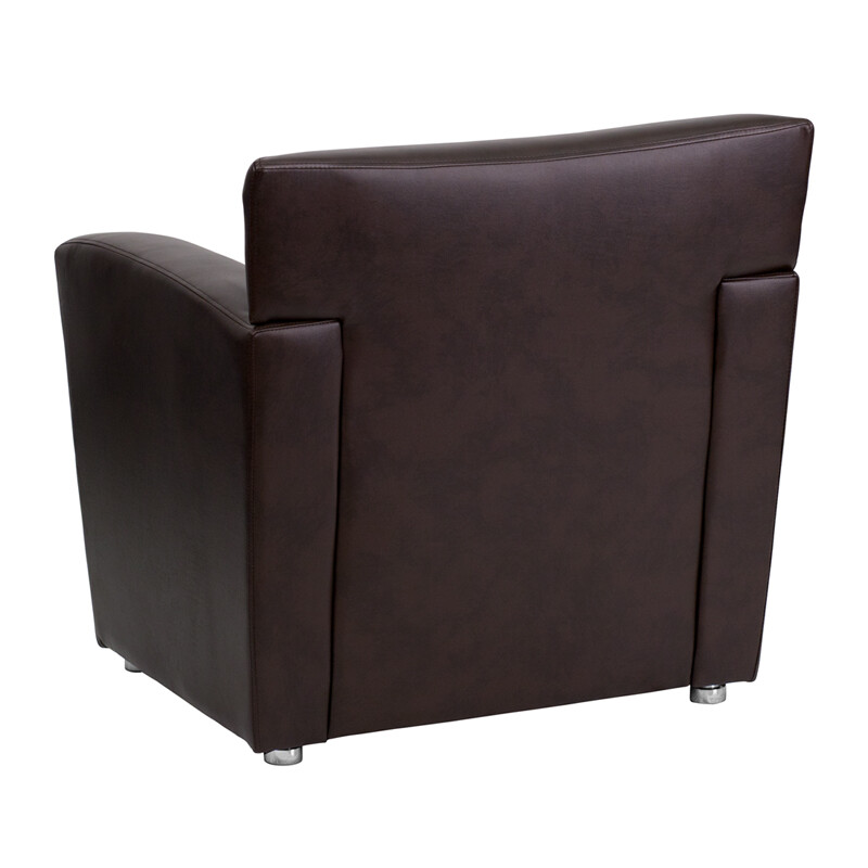 Majesty Series Brown Leather Reception Area Side Chair - Guest Lounge Chair gallery