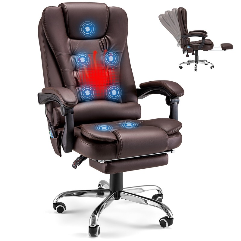 Heated Executive Office Chair w/Massage Desk Chair Leather Computre Chair Black gallery