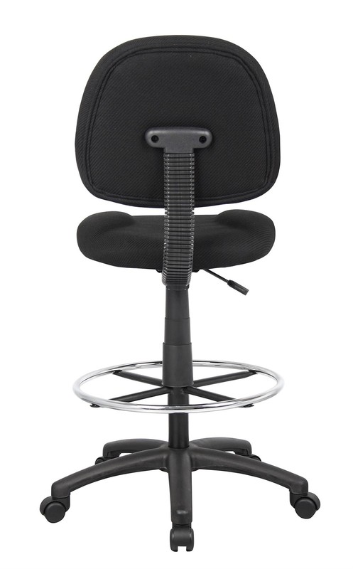 Bowery Hill Contemporary Fabric Drafting Stool with Loop Arms in Gray gallery