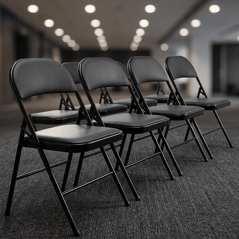 6 Pack Metal Folding Chairs Padded Seat Heavy Duty 330lbs Event Wedding Office