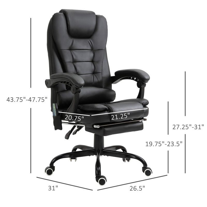 7-Point Vibrating Office Massage Desk Chair Comfortable Executive Recliner Black gallery