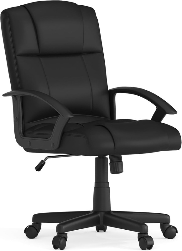 Coffman Flash Fundamentals Mid-Back Leathersoft Office and Gaming Chair, Ergonom