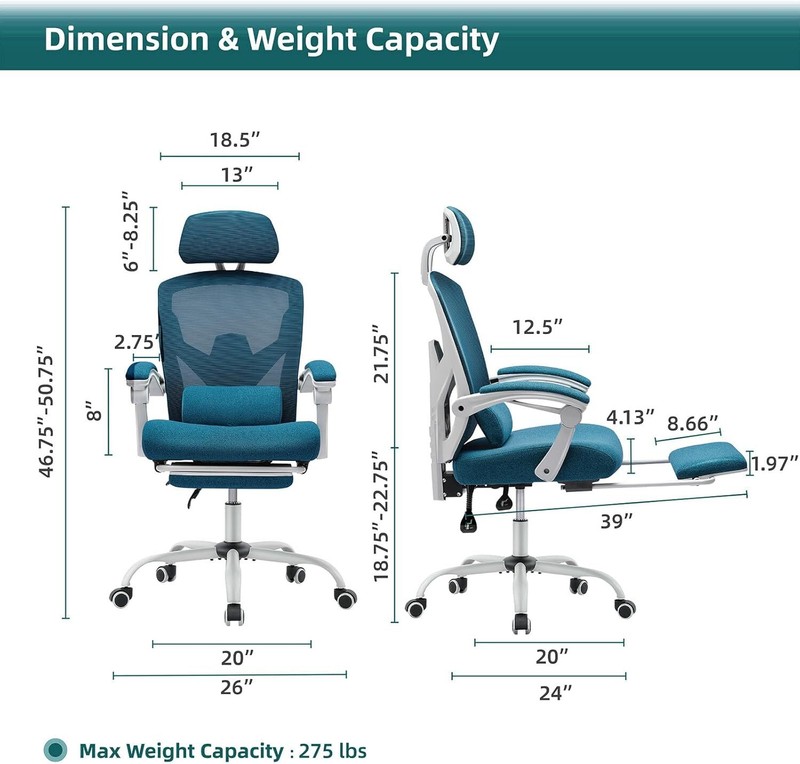High Back Mesh Computer Chair w/ Lumbar Support Home Office Ergonomic Game Chair gallery