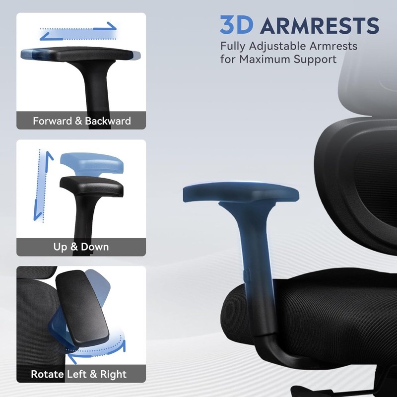 Big and Tall Ergonomic Office Chair with Breathable Mesh Back & Adjustable gallery