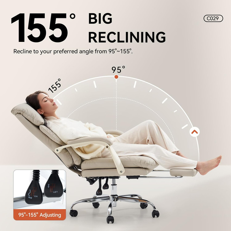 EMIAH Office Chair with Foot Rest, Ergonomic Executive Office Chair with Arms, R gallery