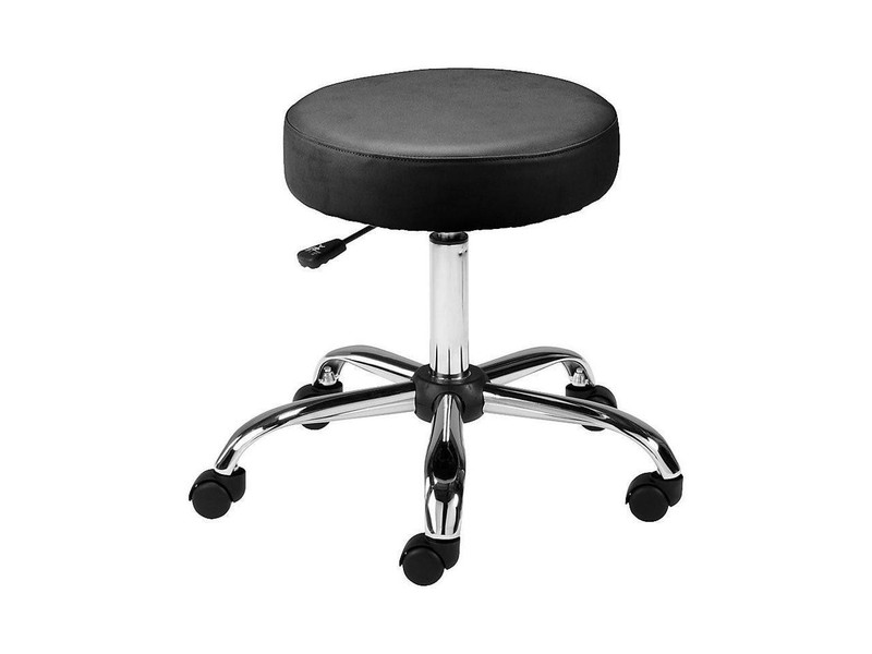 Lorell Pneumatic Height Stool Backless 24"x24"x23" Black 69513 gallery
