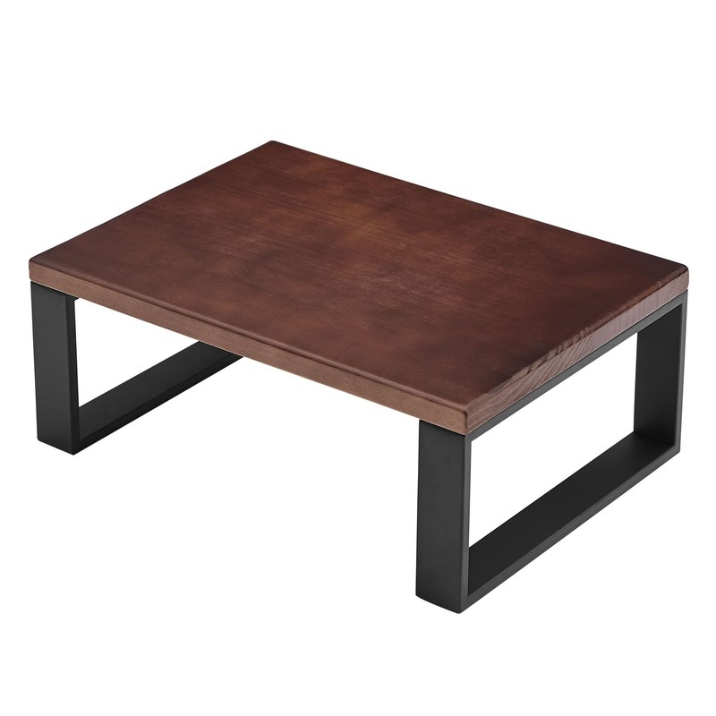 Solid Wooden Step Stool for Adults Seniors Extral Large, Dark Walnut