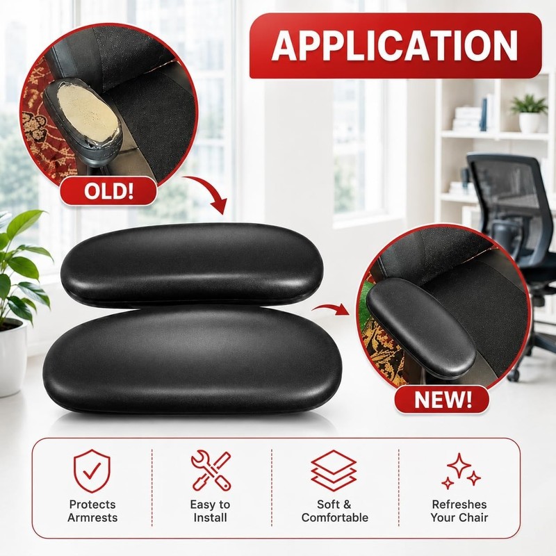 Set of 2 Office Chair Arm Rest Replacement Pads gallery