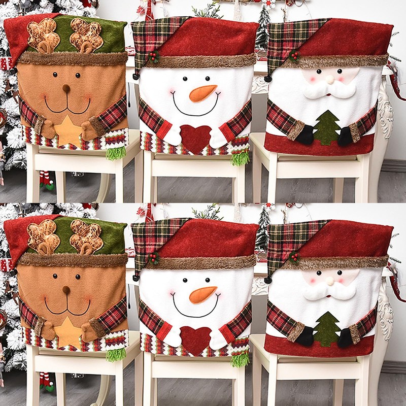 DCQRY 6 Pcs Christmas Chair Back Cover for Dining Room, A1,A3,A2, A1,a3,a2