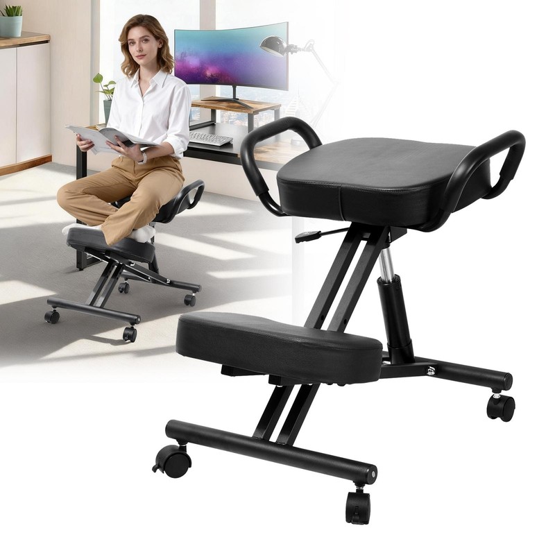 Ergonomic Kneeling Chair Adjustable Stool Upright Back Postures Home Office gallery