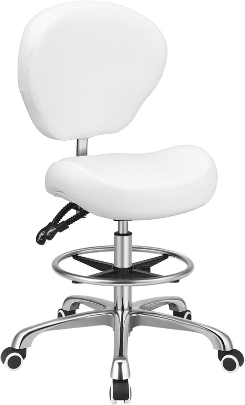 Adjustable Height Drafting Stool Drafting Chair with Backrest & Foot Rest,Swivel