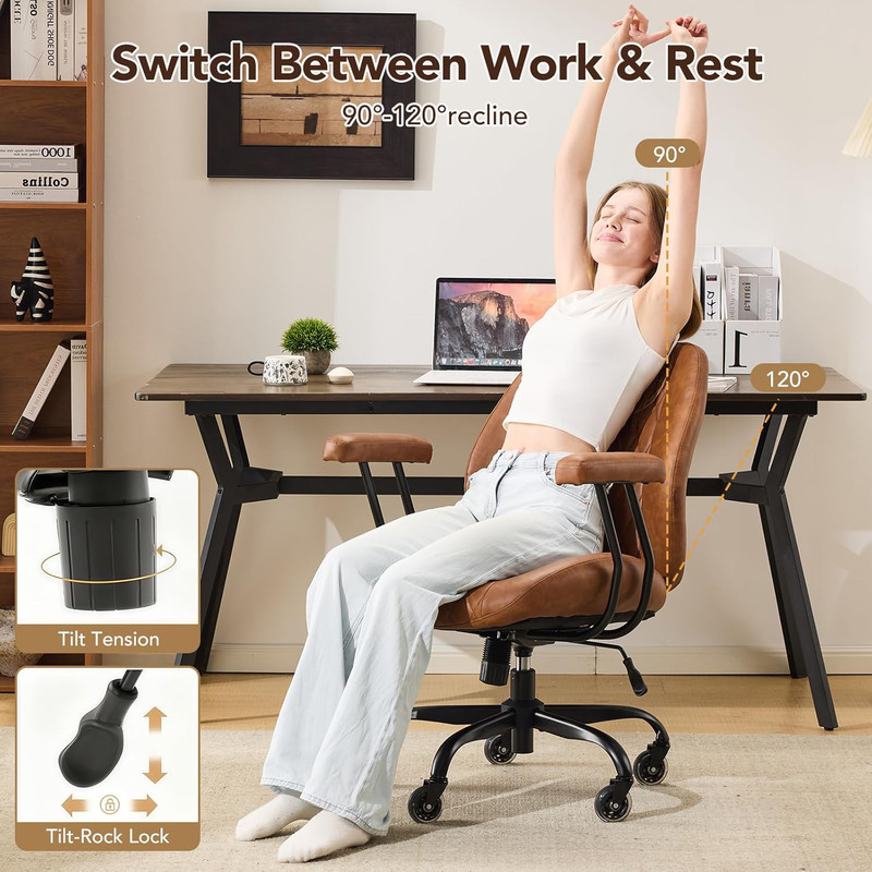 Home Office Desk Chair Office Rubber Casters Ergonomic Computer Chair with Lumba gallery