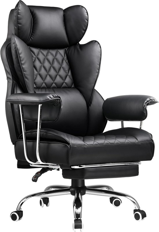 Big and Tall Office Chair, High Back Leather Gaming Chair with Footrest, Exec... gallery