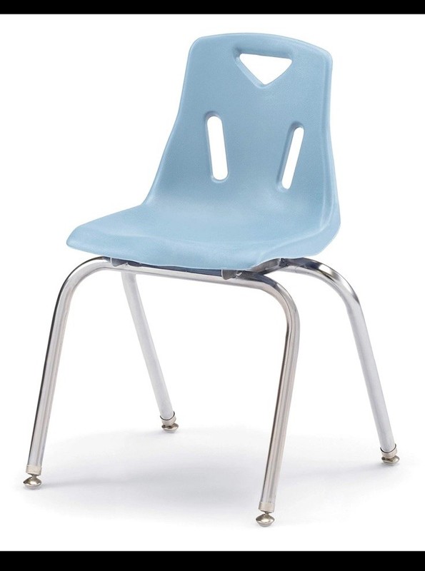 Jonti-Craft Stacking Chair with Chrome-Plated Legs 14” (5 chairs) Blue