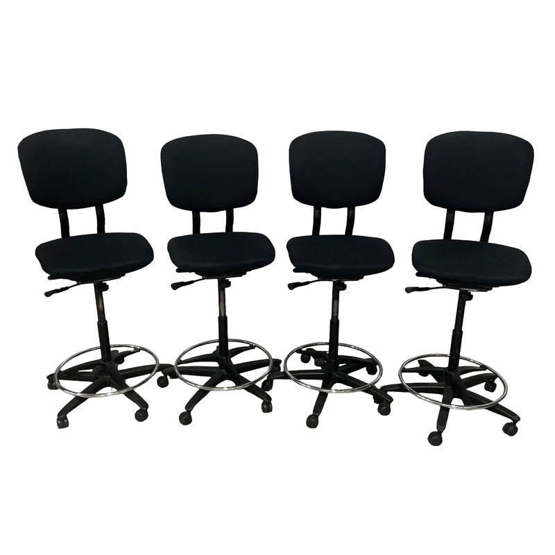 (X4) Haworth Improv H.E. Heavy Duty Adjustable Tall Office Drafting Chair Stools