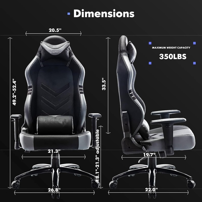Silla Gaming con Asiento Amplio Respaldo Reclinable y Reposabrazos Ajustable NEW gallery