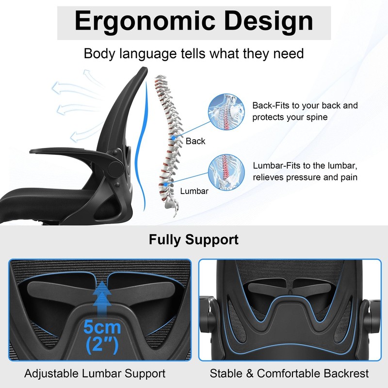 Drafting Chair Tall Office Chair with Flip-up Armrests Executive Ergonomic Co... gallery