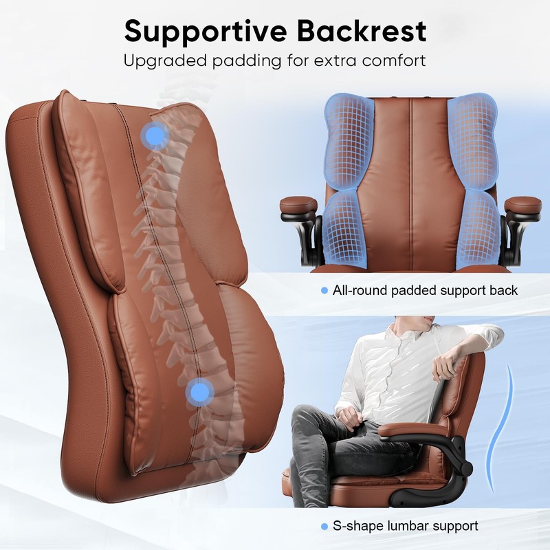 Ergonomic Executive Office Chair with Adjustable Headrest & 90° Flip-Up Arms,... gallery