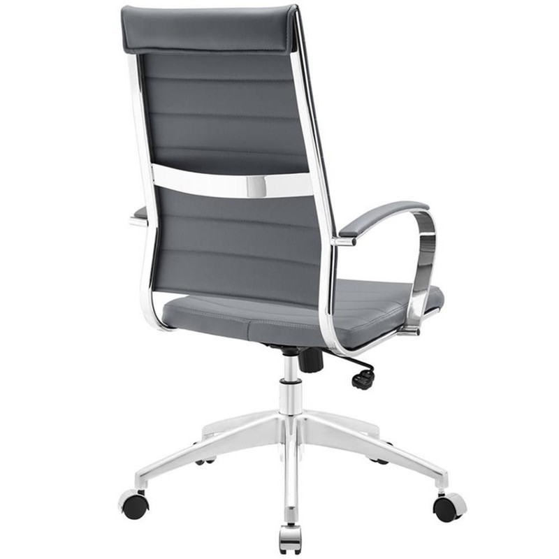Modway Jive Modern Style Vinyl and Aluminum Highback Office Chair in Gray gallery